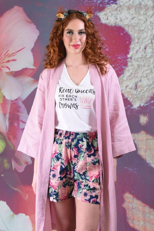 Casey Linen Robe - Pink