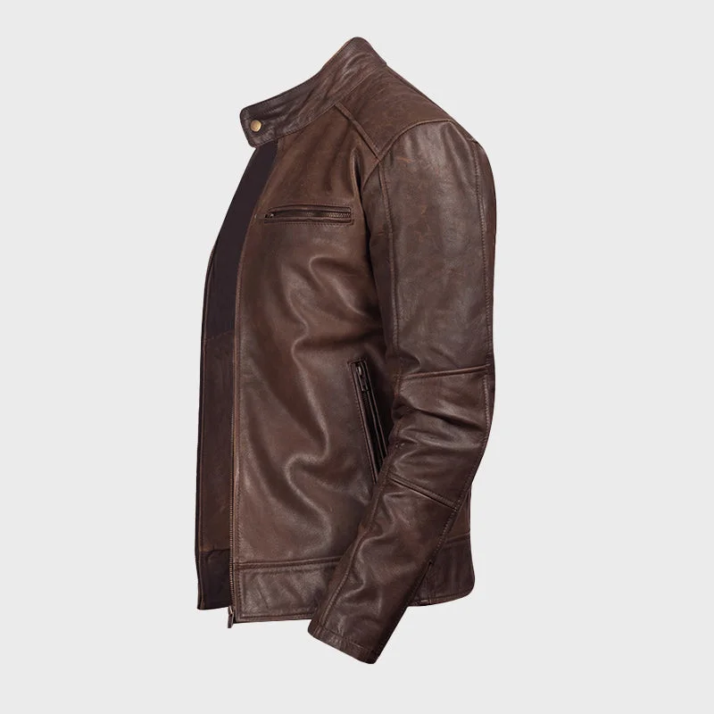 Men's Viscos Lining Biker Leather Jacket