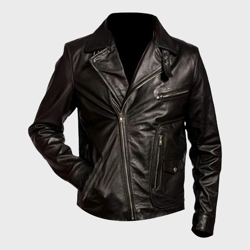 Men's Biker Quilted Genuine Leather Jacket