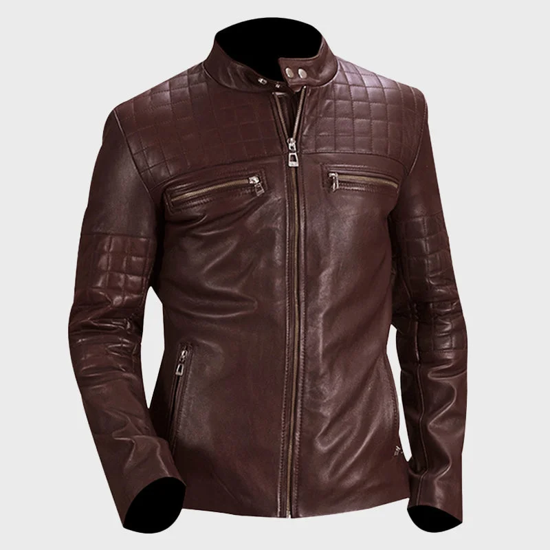 Men's Biker Urbane Quilted Leather Jacket