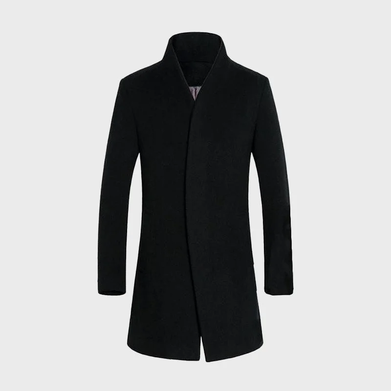 Men's Black Copenhagen Woolen Coat