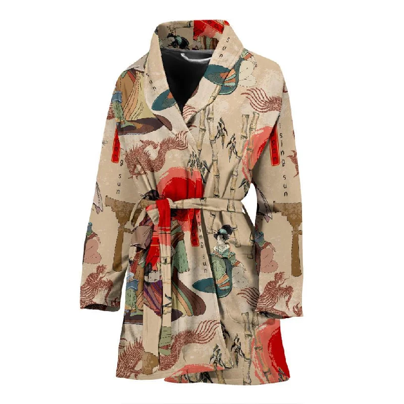 Tokyo Japanese Pattern Print Women Long Robe