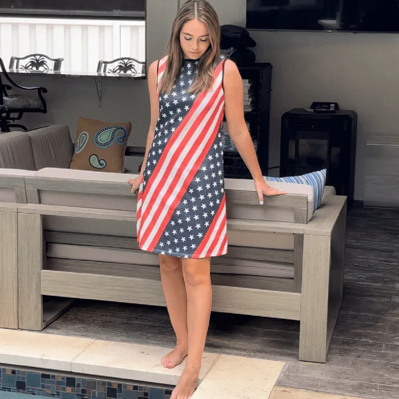 Stars and Stripes Patriotic Mini Dress