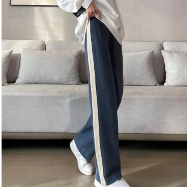 NiDELL Maternity Pants . Spring-Autumn Wide-Leg Pants Fashion Mop Pants Autumn High Waist Slimming Casual Straight-Leg Baggy Pants