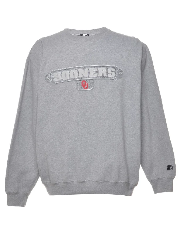 Grey Sooners Printed Sweatshirt - L