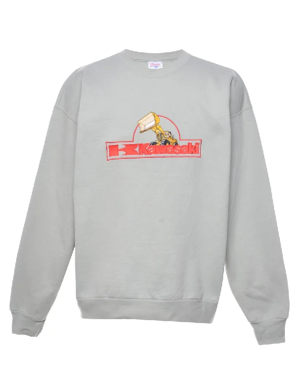 Olive Green Kawasaki Printed Sweatshirt - L