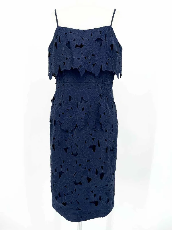 BLACK HALO Women's Navy Sleeveless Lace Made in LA Size 10 Dress