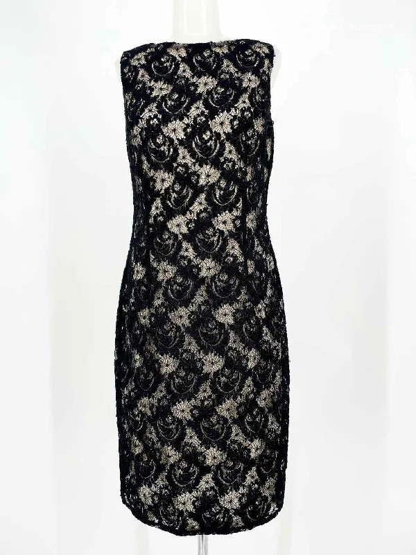 David Meister Black sheath Lace Size 8 Dress